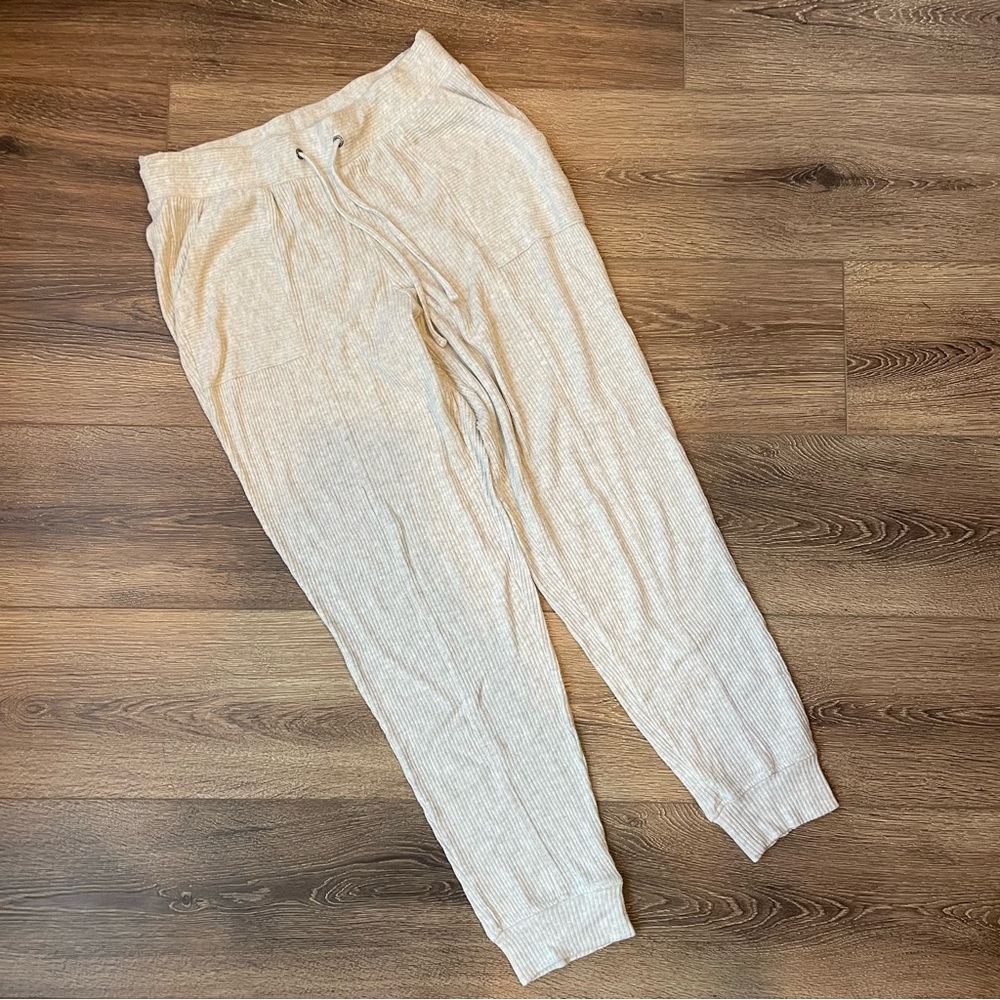 Pink Rose Ribbed PJ Pants Grey Medium